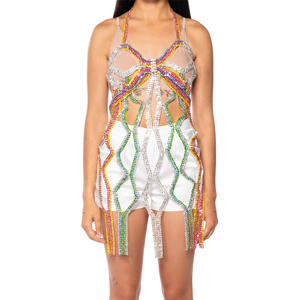 Joyería de moda Diamond Bikini Body Crystal Sparkling Sexy Bra Tanga Conjuntos Rhinestone Body Chain Conjuntos de lencería - Product Image 6