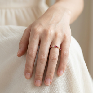 Anillos de Oro Rosa Sólido de 18K de Calidad Excepcional con Rubí Natural y Diamantes Naturales para Mujer, Ideales para Fiestas, Aniversarios y Bodas - Product Image 6