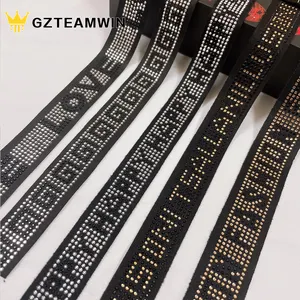 DIY Band Accessories Stretch Strip Waistband Elastic Band Trim Hot Drilling Letters Ribbon Elastic Belt