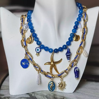Mode Femmes Pendentif En Acier Inoxydable Chunky Charme Collier D'été Collier Femme Colier Ete