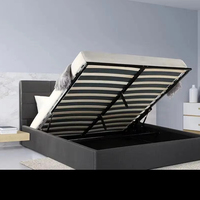 Lit de rangement rembourré de luxe, confortable, écologique, réglable hydrauliquement, design italien, vente en gros d'usine, commande par courrier