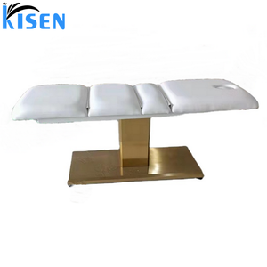 Table de massage électrique pour soins du visage, couleur ivoire doré, avec coussinets en plastique, idéale pour les spas et salons de beauté - Vente chaude - Product Image 4