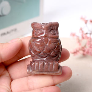 高品質 手作り ヒーリングクリスタル 動物工芸品 フローライト フクロウ装飾 - Product Image 3