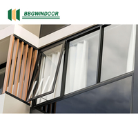 Fenêtre à auvent verticale extérieure Lukliving moderne en acier inoxydable, incassable, avec double vitrage