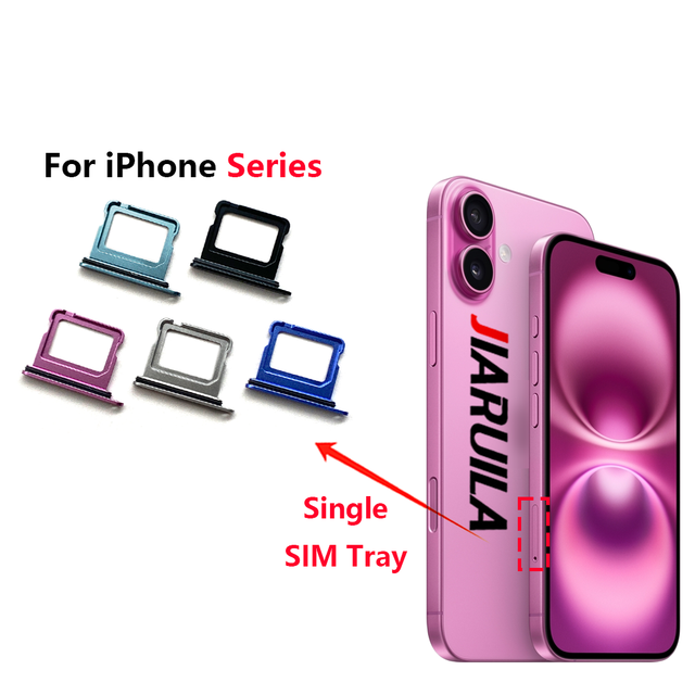 Single SIM Card Tray for iPhone 17 16 15 14 Plus 13 12 Mini 11 Pro X XR XS Max 8 7 6S 6 Plus Sim Card Holder Phone Spare Parts