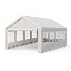 13'x26' Carport Car <b>Canopy</b> Party <b>Tent</b> with Removable Sidewalls, Outdoor Gazebo with 2 Ground Tubes, for Parties Wedding BBQ - Product Image 3