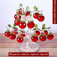 Kerstboomversiering met aangepast logo, kristallen appelboom, zakelijk relatiegeschenk, groothandel K9 kristallen fruitboom figuur