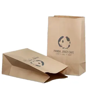 Manufacturer wholesale custom size SOS kraft paper packing bags for bread popcorn paper bags from China source factory supplier