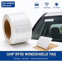 Autocollant UHF RFID pour pare-brise, anti-effraction, fragile, étanche, pour 9 EPC Gen2, gestion passive du stationnement, contrôle d'accès aux barrières de péage