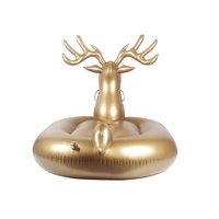 Jouets gonflables personnalisés en plastique doré en forme de cerf pour la baignade estivale à usage résidentiel - Jouet aquatique à chevaucher pour piscine extérieure Waterhan