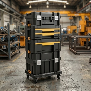 Chariot de transport portable empilable AIRAJ avec roues robustes et étanche, système de rangement d'outils pour charpentier et boîte à outils AE8505 AE85 - Product Image 3