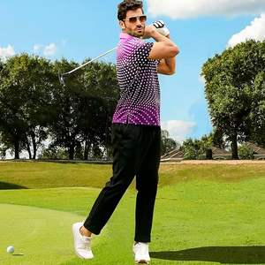 Camisas de golf para hombres Polo de manga corta Gradiente de secado rápido Absorbe la humedad Camisas estampadas atléticas Polo para hombres - Product Image 3