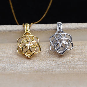 Pendentif en argent Wenchi S925, globe de 8 mm, perle non poreuse de 7 mm, support de cage pour appui-tête féminin, accessoire de bricolage, trouvailles de bijoux - Product Image 5