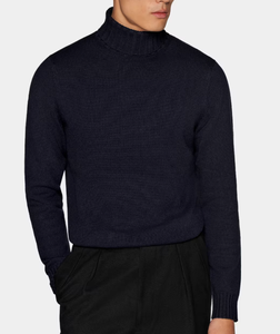 <span class=keywords><strong>Pull</strong></span> en cachemire et laine pour <span class=keywords><strong>homme</strong></span>, épais, surdimensionné, hiver, haute qualité, <span class=keywords><strong>col</strong></span> <span class=keywords><strong>roulé</strong></span> mi-haut bleu marine, tricot torsadé, respirant, anti-plis, séchage rapide - Product Image 2