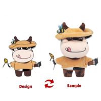 Jouet en peluche de dessin animé créatif OEM/ODM à faible MOQ - Animal en peluche doux personnalisé Taureau avec certification CPSIA pour enfants