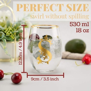 Copas de vino sin tallo con monograma únicas al por mayor copas de vidrio transparentes con borde dorado personalizadas <span class=keywords><strong>para</strong></span> fiesta de <span class=keywords><strong>cumpleaños</strong></span> - Product Image 2