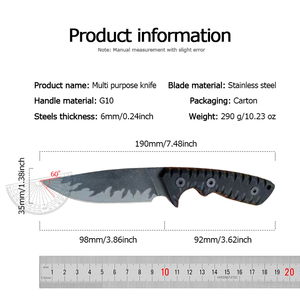 มีด战术 ML M27 DIY ปรับแต่งได้ คุณภาพสูง ใบมีดเหล็กกล้าไร้สนิม ความหนา 6.0 มม. ด้ามจับ G10 พร้อมปลอกมีด - Product Image 6