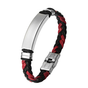 Fashion Braided Wristband <b>Bangle</b> <b>Man</b> and Woman Lettering Engraved Logo European And American Simple Bracelet Factory Direct - Product Image 1