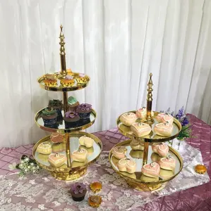 Support à gâteau en métal pour mariage, 50 pièces, décoration de table