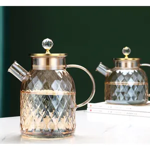 批发透明玻璃茶壶茶壶壶，带可拆卸Cn玻璃茶壶