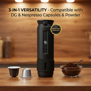 Cafetera Portátil de Acero Inoxidable con Alimentación USB, Compatible con Cápsulas y Café Molido, con Interruptor para Preparación en Frío/Caliente, Ideal para Autocaravanas - Product Image 4