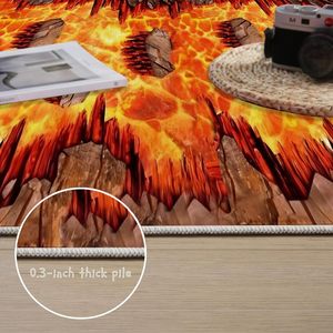 Alfombra de corredor de llama de ilusión óptica 3D, alfombra de cocina larga de <span class=keywords><strong>Lava</strong></span> abstracta, alfombra Retro de roca con grietas, Alfombra de entrada hecha a máquina para el hogar - Product Image 6