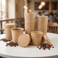 Gobelet en papier jetable Kraft à paroi simple de 8 oz, 12 oz, 16 oz pour café et boissons chaudes