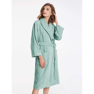 SIORO Bata de Baño de Algodón para Mujer, Gruesa y Suave, de Felpa, con Cuello Chal, Color Sólido, para Piscina, Gimnasio, Viajes - Product Image 4