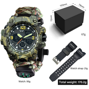Luxury Sport Outdoor Survival <strong>Watch</strong> <strong>Compass</strong> Thermometer Multifunctional <strong>Analog</strong> Digital <strong>Watch</strong> Dual Display LED Waterproof - Product Image 6