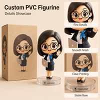 Base de table en PVC écologique personnalisée OEM, figurine mascotte d'entreprise, décoration de bureau avec logo personnalisé, promotion de marque, cadeaux clients