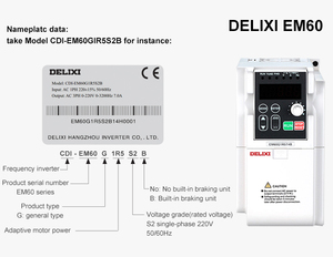 ไดรฟ์ปรับความถี่ Delixi VFD 11K 4kw 220v 7.5hp 1.5Kw (VFD) 50~60Hz 2.2 Kw 11 Kw ไดรฟ์ VFD 2hp สำหรับมอเตอร์ - Product Image 3