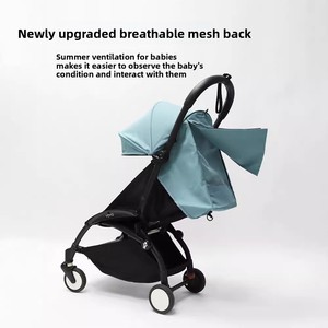 Accesorios para Cochecito de Bebé Yuyu, Juego de Tres Piezas, Techo Abatible 180 Grados, 2/3 Posiciones para Dormir, Funda de Algodón Azul - Product Image 3