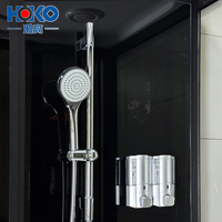 Cabine de douche à vapeur fermée de luxe HOKO, noire, avec cadre coulissant, finition brossée, pour usage intérieur, hôtels