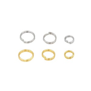 Componentes de Joyería de Doble Anillo, Chapados en Cobre con Oro de 18K y Plata, para Fabricación de Pulseras, Abalorios DIY, B04 - Product Image 5