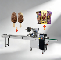 Machine d'emballage horizontale, machine d'emballage Flow Pack, prix de la machine d'emballage pour l'emballage de crème glacée enrobée de chocolat