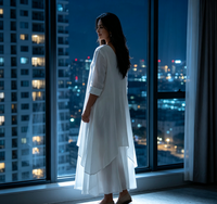 Robe longue maxi tendance pour femmes grandes tailles, manches longues, col en V, superposée, en coton et lin, vêtements décontractés pour femmes