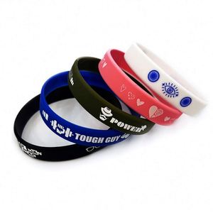 Bracelets en silicone personnalisés de haute qualité, bracelets en caoutchouc personnalisés avec message ou logo, bracelet de sport doré - Product Image 6