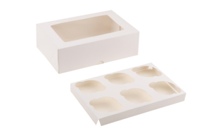 Giấy Cupcakes hộp và bao bì mini trong suốt <span class=keywords><strong>6</strong></span> <span class=keywords><strong>cupcake</strong></span> hộp với cửa sổ cho bánh ngọt và cốc bánh cupcakes hộp - Product Image 5