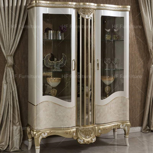 Stile turco semplice armadietto del vino bianco di lusso in legno massiccio Cabinet in porcellana per sala da pranzo - Product Image 4