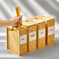 Pot de conservation alimentaire moderne en bambou et verre avec conservation de la fraîcheur, capacité supérieure à 10 L pour le riz, les céréales et l'organisation du garde-manger