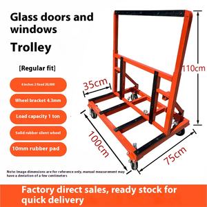 Porte-camion universel à quatre roues, grande porte pliante, fenêtre, chariot de manutention en verre, plate-forme pliable pour chantier de construction - Product Image 6