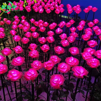 Prix de gros Rose Fleur Forme Led Lampe Extérieur Cour Jardin Pelouse Chemin Lumière Lampe Décorative