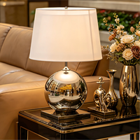 Lampe de table moderne de luxe en acier inoxydable chromé, lampe de chevet, lampe de hall d'hôtel, lampe de salon, éclairage personnalisé, LED AC à intensité variable