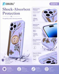 High-End Acrylic Women's Mobile <b>Phone</b> Case for Artistic Diamond Design Magnetic Ring <b>Holder</b> Epoxy Craft KS978 - Product Image 4