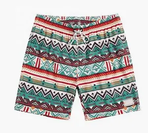Custom Men's Shorts Boho Tribal Print Drawstring Waist Summer Shorts with Pocket