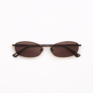 Finewell 3611 New Trendy High Quality Black Oval Metal Sunglasses Women Men Polarized Dark <strong>Grey</strong> Lens UV400 Classic Small <strong>Frame</strong> - Product Image 6