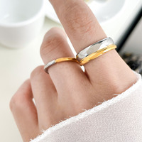 Haute qualité filles bijoux de mode non ternir bijoux en acier inoxydable deux tons or argent bague en carbure de tungstène