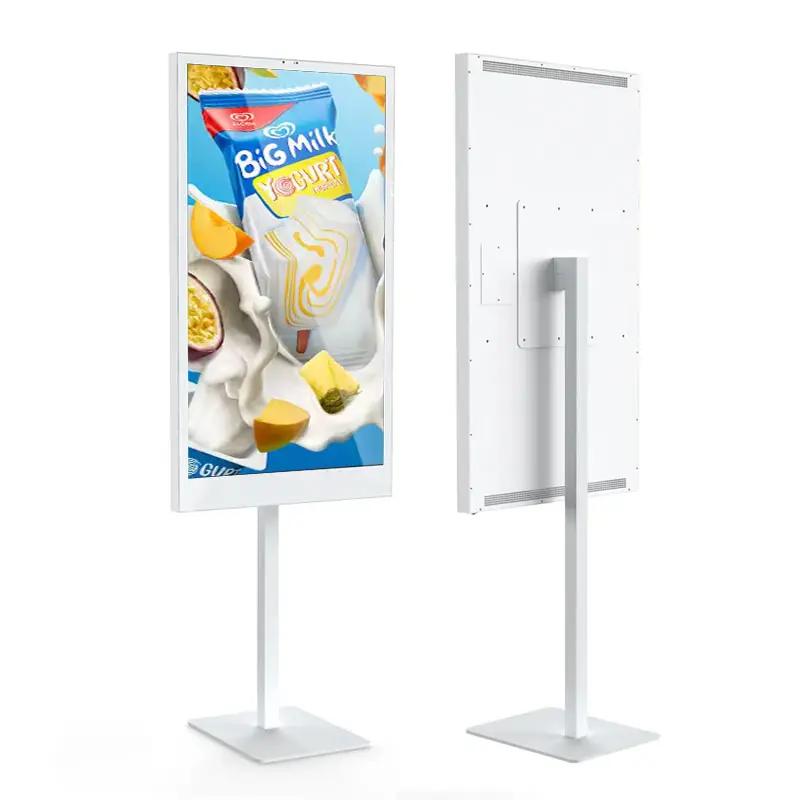 4K yarı açık zemin standı Poster dijital tabela 43 inç LCD reklam ekranı Kiosk
