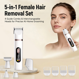 Ensemble d'épilateurs électriques 5 en 1 pour femmes, têtes interchangeables, tondeuse pour le corps, rasoir pour le <span class=keywords><strong>nez</strong></span>, le visage et l'épilation <span class=keywords><strong>du</strong></span> corps entier - Product Image 3