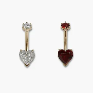 Hot Sale Strawberry <strong>Belly</strong> Piercing 925 <strong>Sterling</strong> <strong>Silver</strong> <strong>Belly</strong> Button Ring10mm <strong>Bar</strong> Navel Body Jewelry Ring for Women Men - Product Image 1